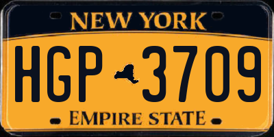 NY license plate HGP3709