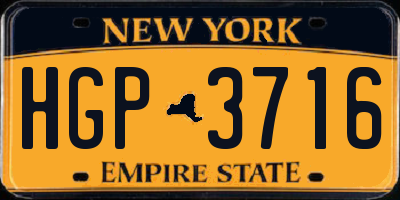 NY license plate HGP3716