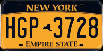 NY license plate HGP3728