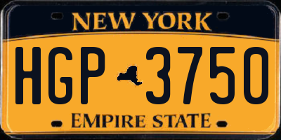 NY license plate HGP3750