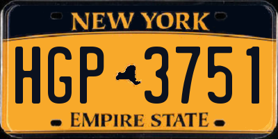 NY license plate HGP3751