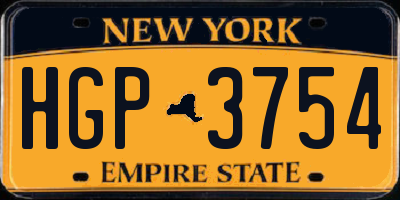 NY license plate HGP3754