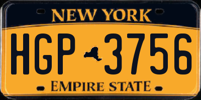 NY license plate HGP3756