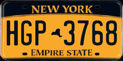 NY license plate HGP3768