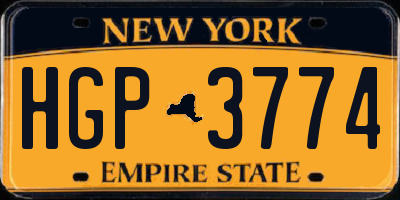 NY license plate HGP3774