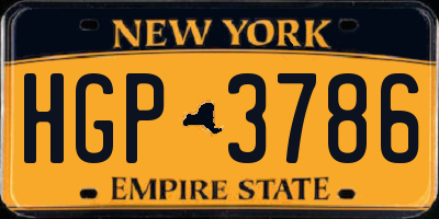 NY license plate HGP3786