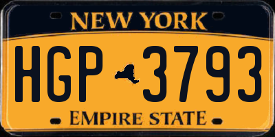 NY license plate HGP3793