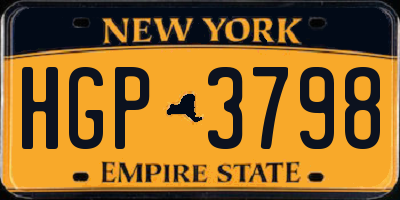 NY license plate HGP3798