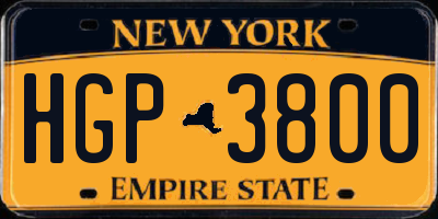 NY license plate HGP3800