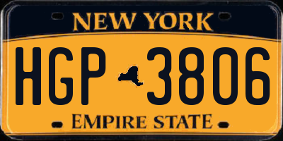 NY license plate HGP3806