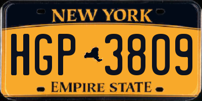 NY license plate HGP3809