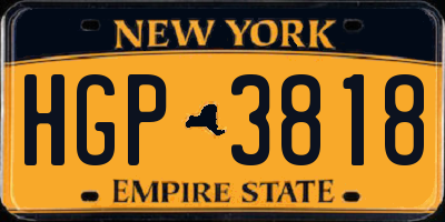 NY license plate HGP3818