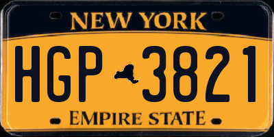 NY license plate HGP3821