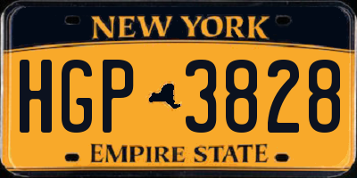 NY license plate HGP3828