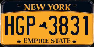 NY license plate HGP3831