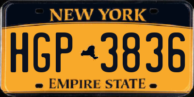 NY license plate HGP3836