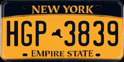 NY license plate HGP3839