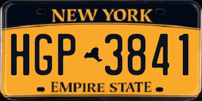 NY license plate HGP3841