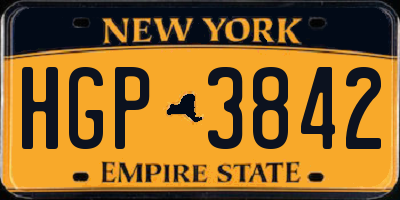 NY license plate HGP3842