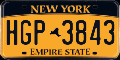 NY license plate HGP3843