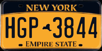 NY license plate HGP3844