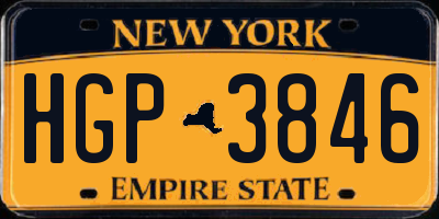 NY license plate HGP3846