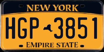 NY license plate HGP3851