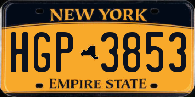 NY license plate HGP3853