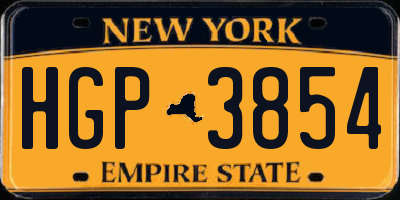 NY license plate HGP3854