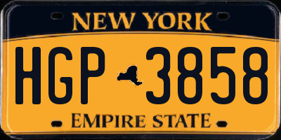 NY license plate HGP3858