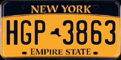 NY license plate HGP3863