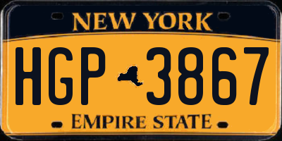 NY license plate HGP3867