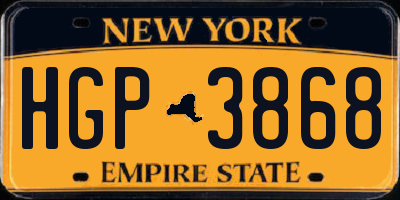 NY license plate HGP3868