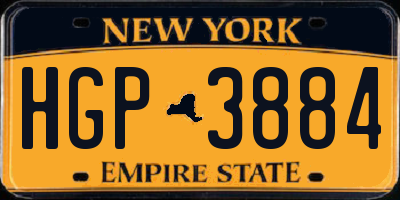 NY license plate HGP3884