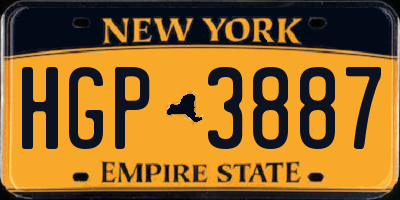 NY license plate HGP3887