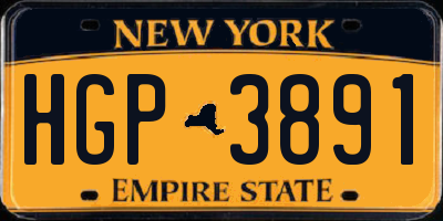 NY license plate HGP3891