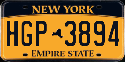 NY license plate HGP3894