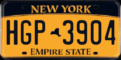 NY license plate HGP3904