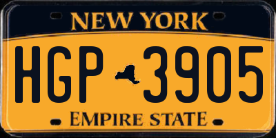 NY license plate HGP3905