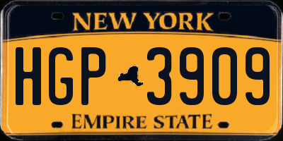 NY license plate HGP3909