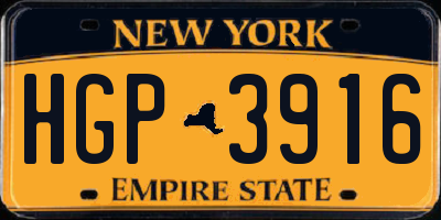 NY license plate HGP3916