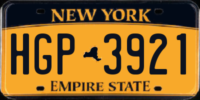 NY license plate HGP3921