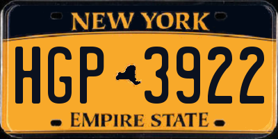 NY license plate HGP3922