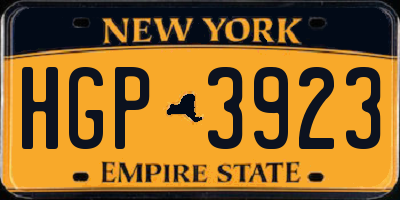 NY license plate HGP3923