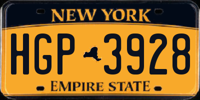 NY license plate HGP3928