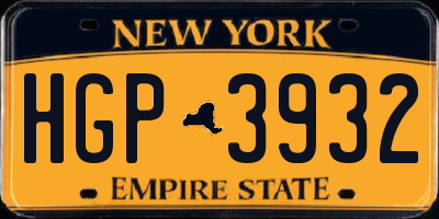 NY license plate HGP3932