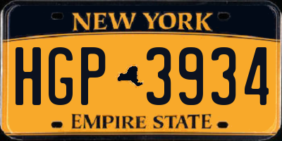 NY license plate HGP3934