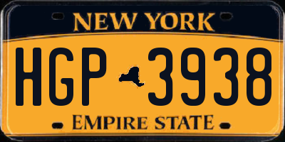 NY license plate HGP3938