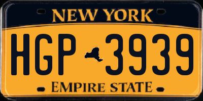 NY license plate HGP3939