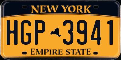 NY license plate HGP3941